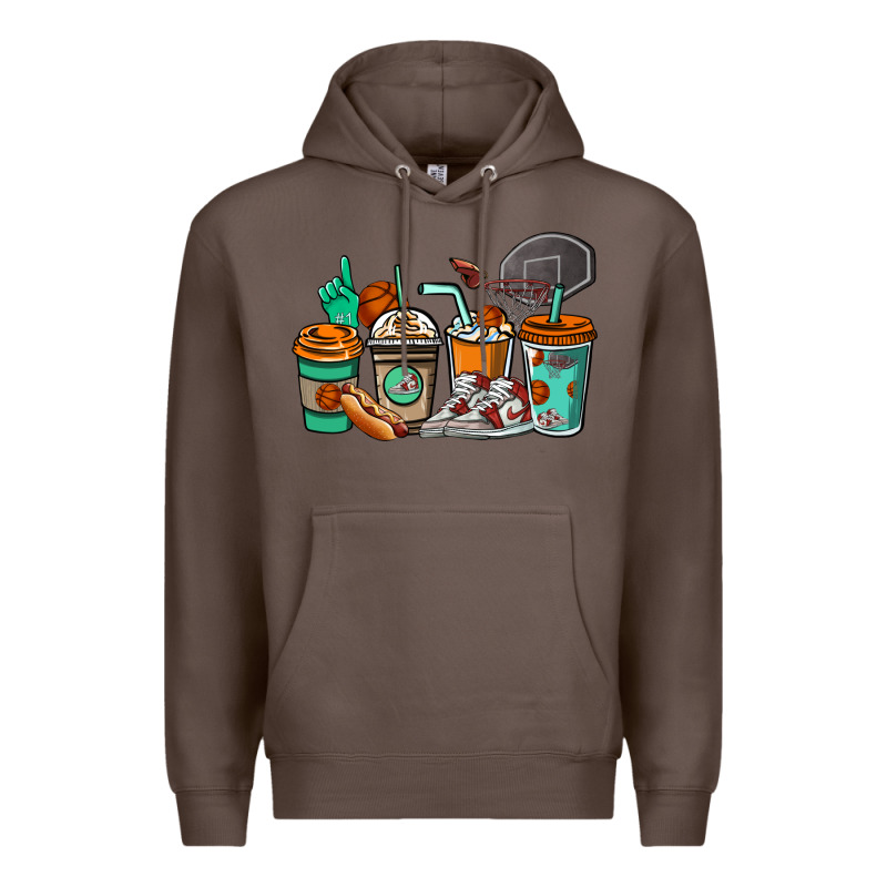 Basketball Coffee Cups Premium Hoodie by NancyCooperArtShop | Teevron