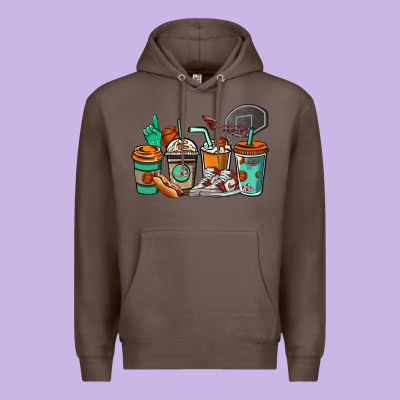Basketball Coffee Cups Premium Hoodie Designed By Nancycooperartshop