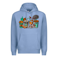 Colony Blue Basketball coffee cups Premium Hoodie - NancyCooperArtShop