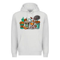 Dove Grey Basketball coffee cups Premium Hoodie - NancyCooperArtShop