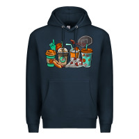 Navy Basketball coffee cups Premium Hoodie - NancyCooperArtShop