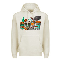 Oatmeal Heather Basketball coffee cups Premium Hoodie - NancyCooperArtShop