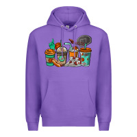 Purple Basketball coffee cups Premium Hoodie - NancyCooperArtShop