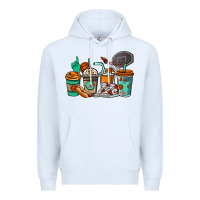 White Basketball coffee cups Premium Hoodie - NancyCooperArtShop