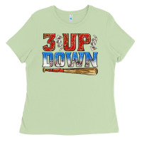 Matcha 3 up 3 down baseball Ladies Tee - texasbilliewilder