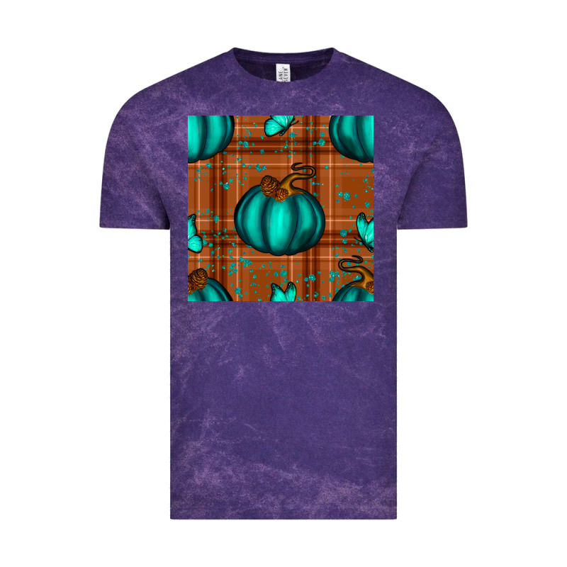 Turquoise Pumpkin Plaid Seamless Pattern Vintage Tee by BundleAndBundleShop | Teevron