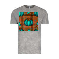 Cloud Rock turquoise pumpkin plaid seamless pattern Vintage Tee - BundleAndBundleShop