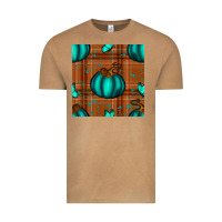Vintage Camel turquoise pumpkin plaid seamless pattern Vintage Tee - BundleAndBundleShop