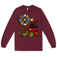 Burgundy so god made a farmer Long Sleeve Tee - JahusDesignShop