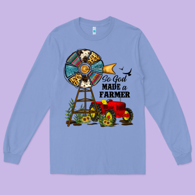 So God Made A Farmer Long Sleeve Tee Designed By Jahusdesignshop