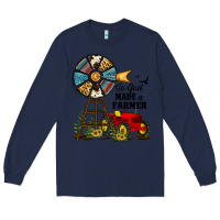 Navy so god made a farmer Long Sleeve Tee - JahusDesignShop