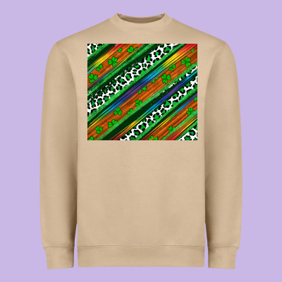 St Patricks Day Leopard Rainbow Heavyweight Sweatshirt Designed By Artiststas
