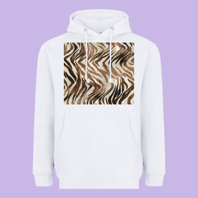 Brown Zebra Heavyweight Hoodie Designed By Barkaloodesign