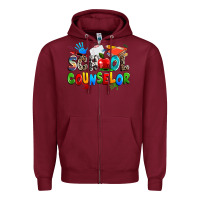 Burgundy school counselor Zipper Hoodie - NancyCooperArtShop