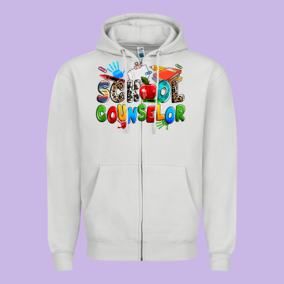 School Counselor Zipper Hoodie Designed By Nancycooperartshop
