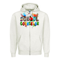 Oatmeal Heather school counselor Zipper Hoodie - NancyCooperArtShop