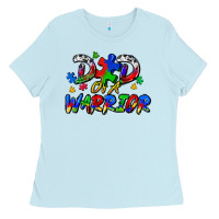 Baby Blue dad of a warrior Ladies Tee - Zillion Design Studio