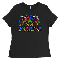 Black dad of a warrior Ladies Tee - Zillion Design Studio