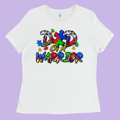 Dad Of A Warrior Ladies Tee Designed By Zillion Design Studio