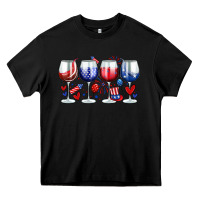 Black American wine glasses Heavy Core Tee - Zillion Design Studio