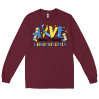 Burgundy love dose count chromosomes Long Sleeve Tee - MaliasSmallBusiness