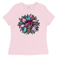 Bubblegum Pink race leopard sunflower Ladies Tee - JahusDesignShop