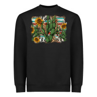 Black serape sunflowers cactus Heavyweight Sweatshirt - AdoDesignShop