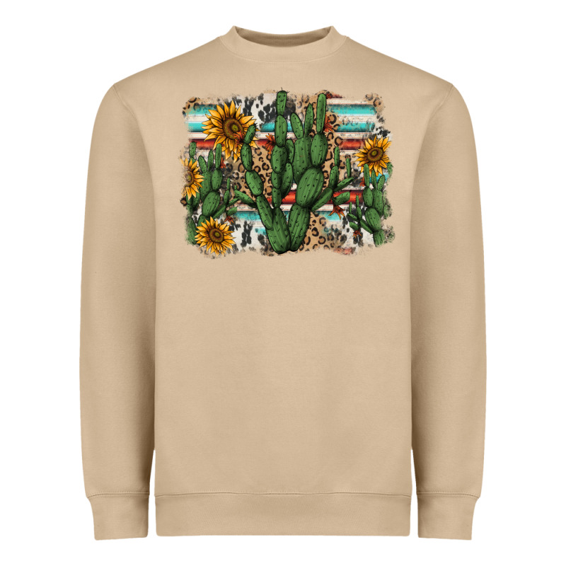 Serape Sunflowers Cactus Heavyweight Sweatshirt by AdoDesignShop | Teevron
