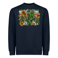 Navy serape sunflowers cactus Heavyweight Sweatshirt - AdoDesignShop