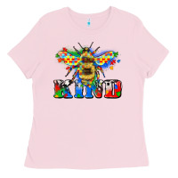 Bubblegum Pink bee kind autism Ladies Tee - Zillion Design Studio