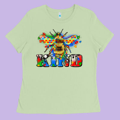 Bee Kind Autism Ladies Tee Designed By Zillion Design Studio