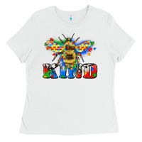 White bee kind autism Ladies Tee - Zillion Design Studio