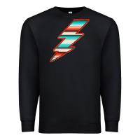 Black Teal and Orange Serape Lightning Premium Sweatshirt - Bettercallsaul