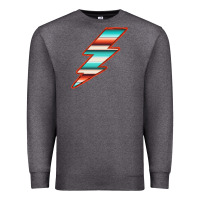 Charcoal Heather Teal and Orange Serape Lightning Premium Sweatshirt - Bettercallsaul