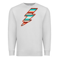Dove Grey Teal and Orange Serape Lightning Premium Sweatshirt - Bettercallsaul