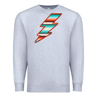Heather Grey Teal and Orange Serape Lightning Premium Sweatshirt - Bettercallsaul