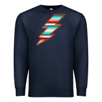Navy Teal and Orange Serape Lightning Premium Sweatshirt - Bettercallsaul