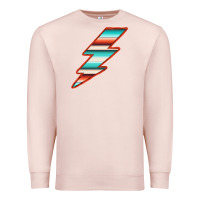 Pale Pink Teal and Orange Serape Lightning Premium Sweatshirt - Bettercallsaul