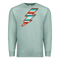 Seafoam Teal and Orange Serape Lightning Premium Sweatshirt - Bettercallsaul