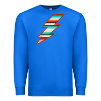 True Royal Teal and Orange Serape Lightning Premium Sweatshirt - Bettercallsaul