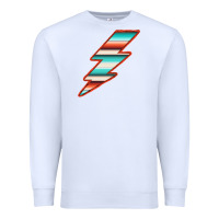 White Teal and Orange Serape Lightning Premium Sweatshirt - Bettercallsaul