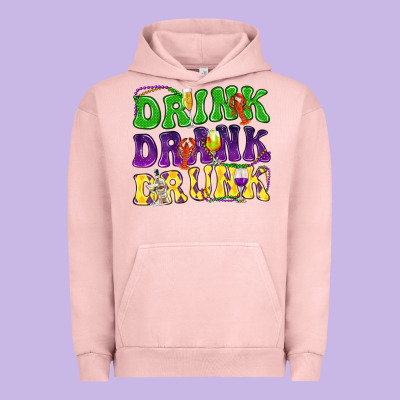 Drink Drank Drunk Mardi Gras Urban Hoodie Designed By Howdyjamesfarm