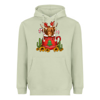 Matcha hot coco christmas highland cow Heavyweight Hoodie - Jasminsmagicworld