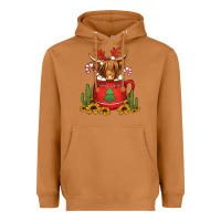 Meerkat hot coco christmas highland cow Heavyweight Hoodie - Jasminsmagicworld