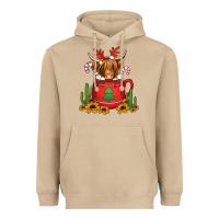 Mushroom hot coco christmas highland cow Heavyweight Hoodie - Jasminsmagicworld