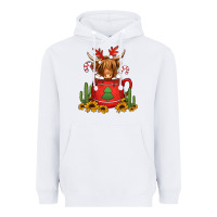 White hot coco christmas highland cow Heavyweight Hoodie - Jasminsmagicworld