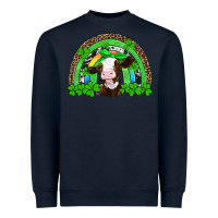 Navy st patricks cow rainbow Heavyweight Sweatshirt - Artiststas
