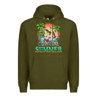 Army Green Cowgirl summer Premium Hoodie - NancyCooperArtShop