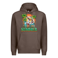Coffee Cowgirl summer Premium Hoodie - NancyCooperArtShop