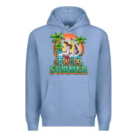 Colony Blue Cowgirl summer Premium Hoodie - NancyCooperArtShop